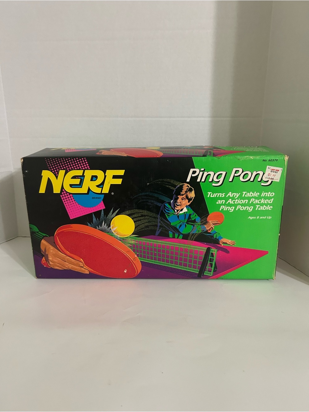 Vintage 1992 KENNER NERF Ping Pong Table Game. Complete Game Night Neon